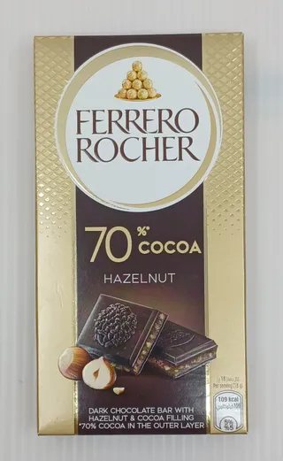 فيريرو روشيه شوكولاتة داكنة 70% كاكاو بندق 90G