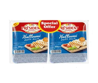 PRESIDENT HALLOUMI CHEESE SPCL 200GX2