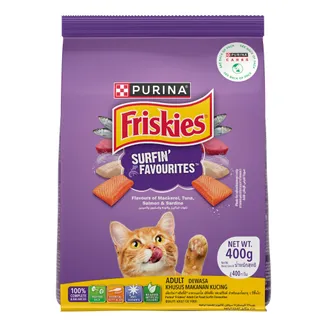 PURINA FRISKIES CAT FOOD SURFIN FAVOURITIES 400G
