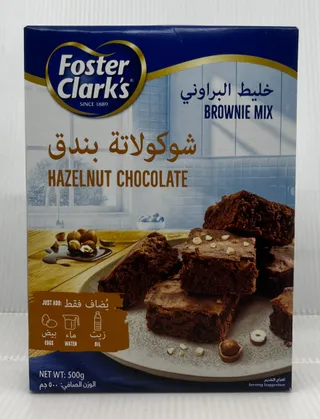 FOSTER CLARKS BROWNIE MIX HAZELNUT CHOCOLATE 500G