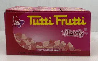 RED BAND TUTTI FRUTTI HEARTS CANDY 18GX30