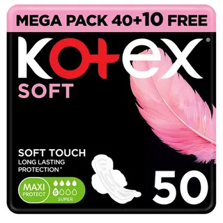 KOTEX فوط صحية لمسة ناعمة سوبر 40S+10S