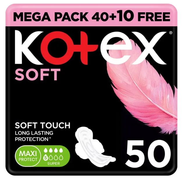 KOTEX فوط صحية لمسة ناعمة سوبر 40S+10S