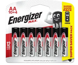 ENERGIZER MAX BATTERY AA 10+4S