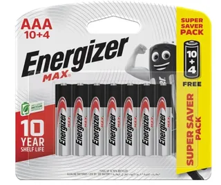 ENERGIZER MAX BATTERY AAA 10+4S