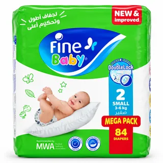 Fine Baby Diapers Mega Pack Medium 4-9Kg 84 pcs