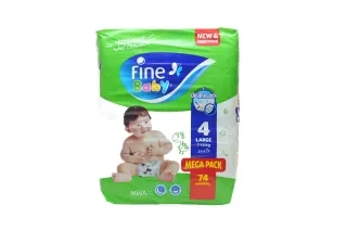 -10%Best SellerFine Baby Diaper Mega Pack Large 7-14 Kg 74 pcs