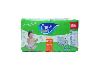 Fine Baby Diaper Jumbo Pack Medium 4-9Kg 52 pcs