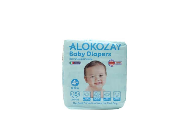 Alokozay Premium Baby Diaper Size 4 15 pcs